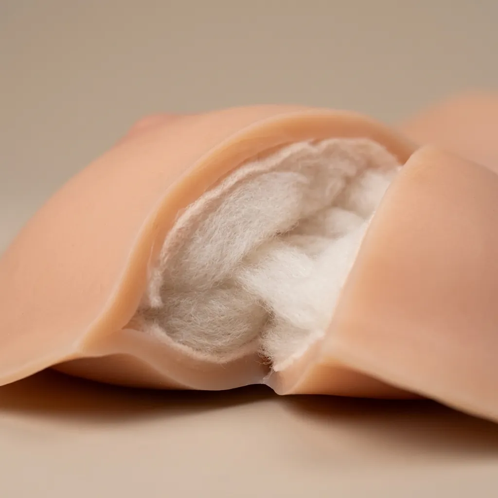 Cotton-filled and silicone-filled breastplates