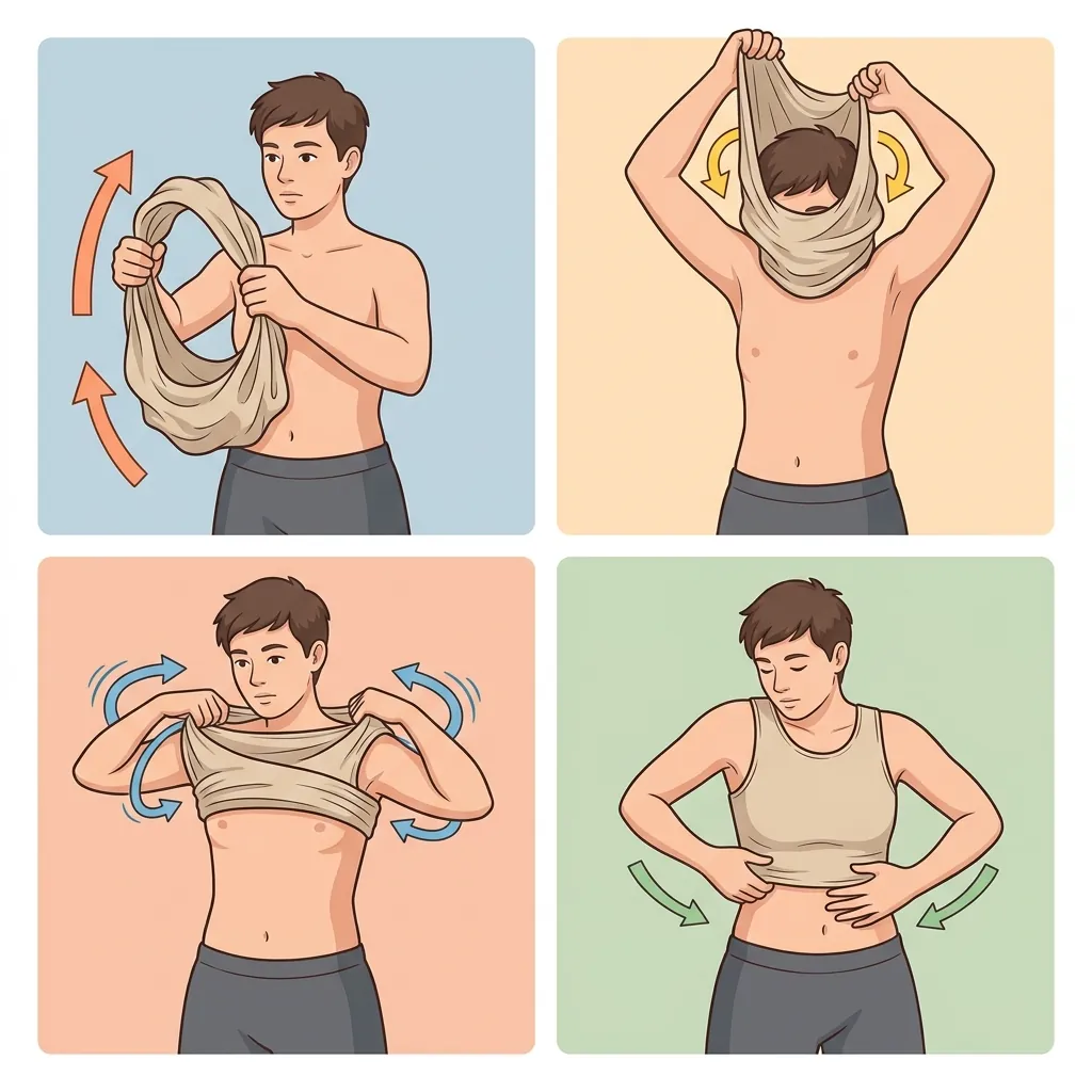 Putting on a binder over the head