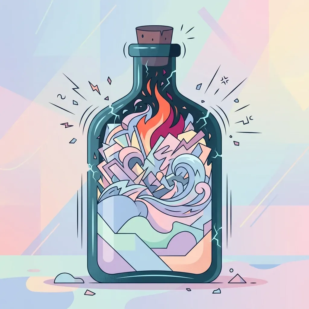 An abstract illustration of pressure and containment, representing the psychological weight of suppression