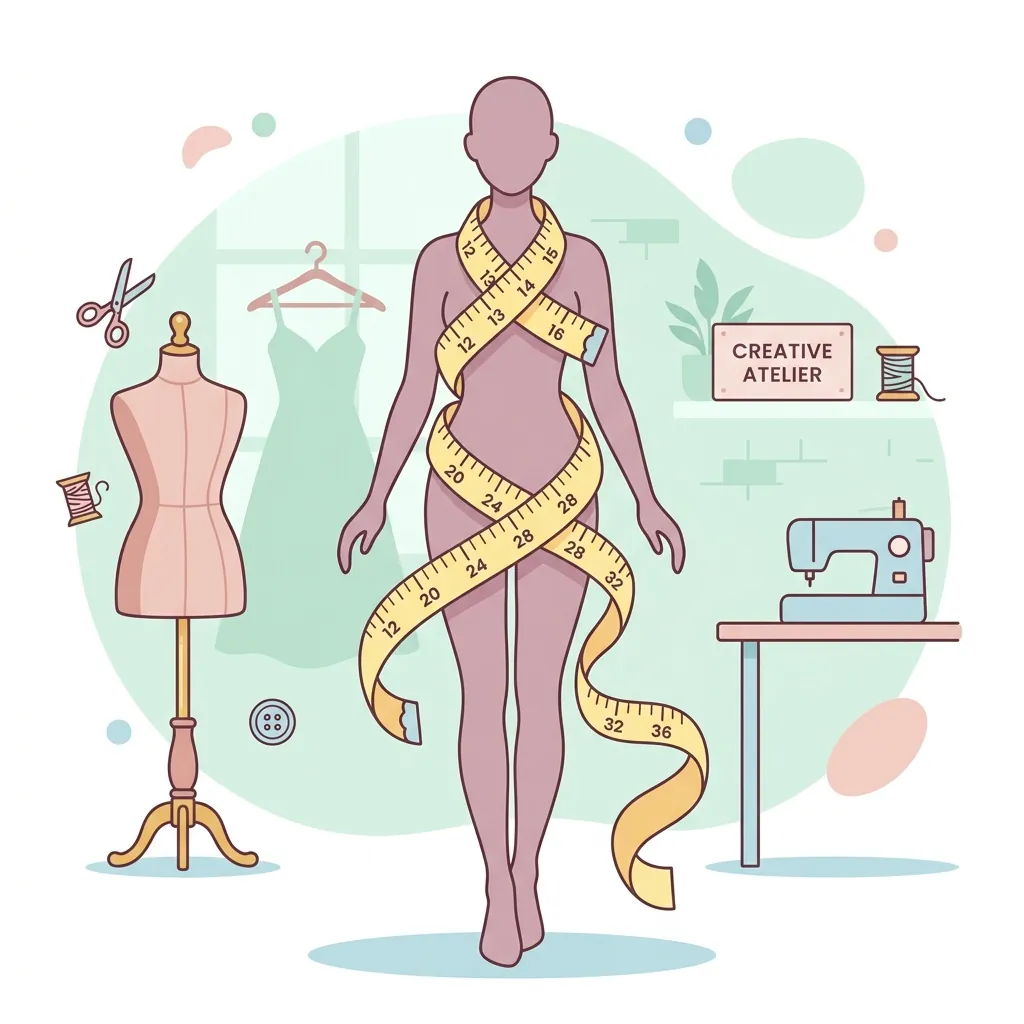 A tailor's tape measure draped elegantly around a silhouette