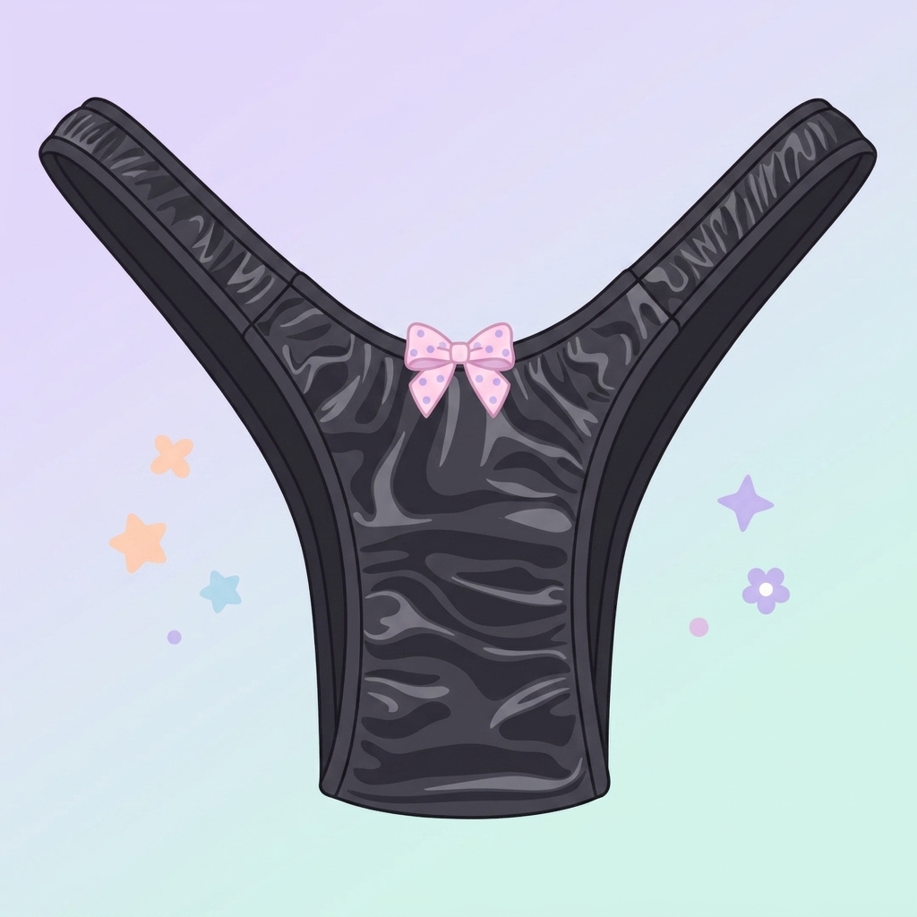 Seamless Black Satin Gaff
