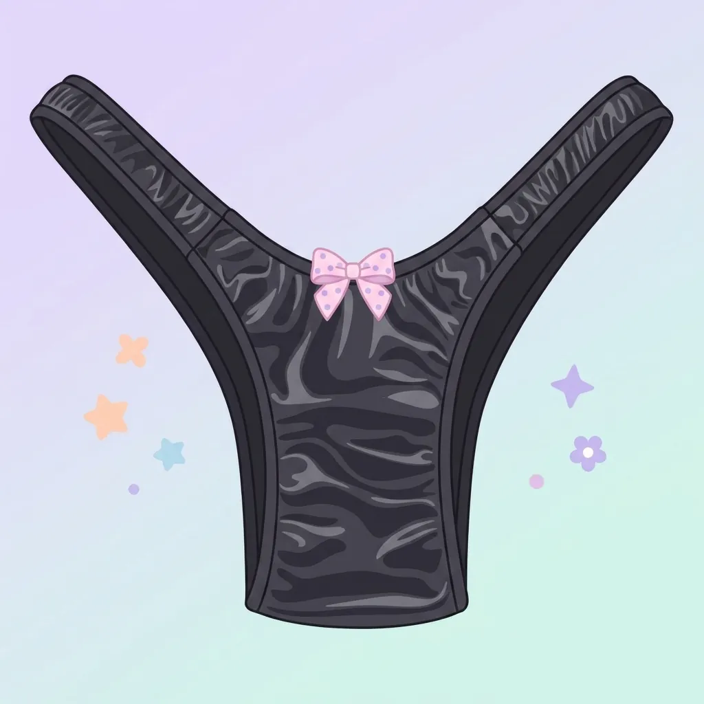 Seamless Black Satin Gaff