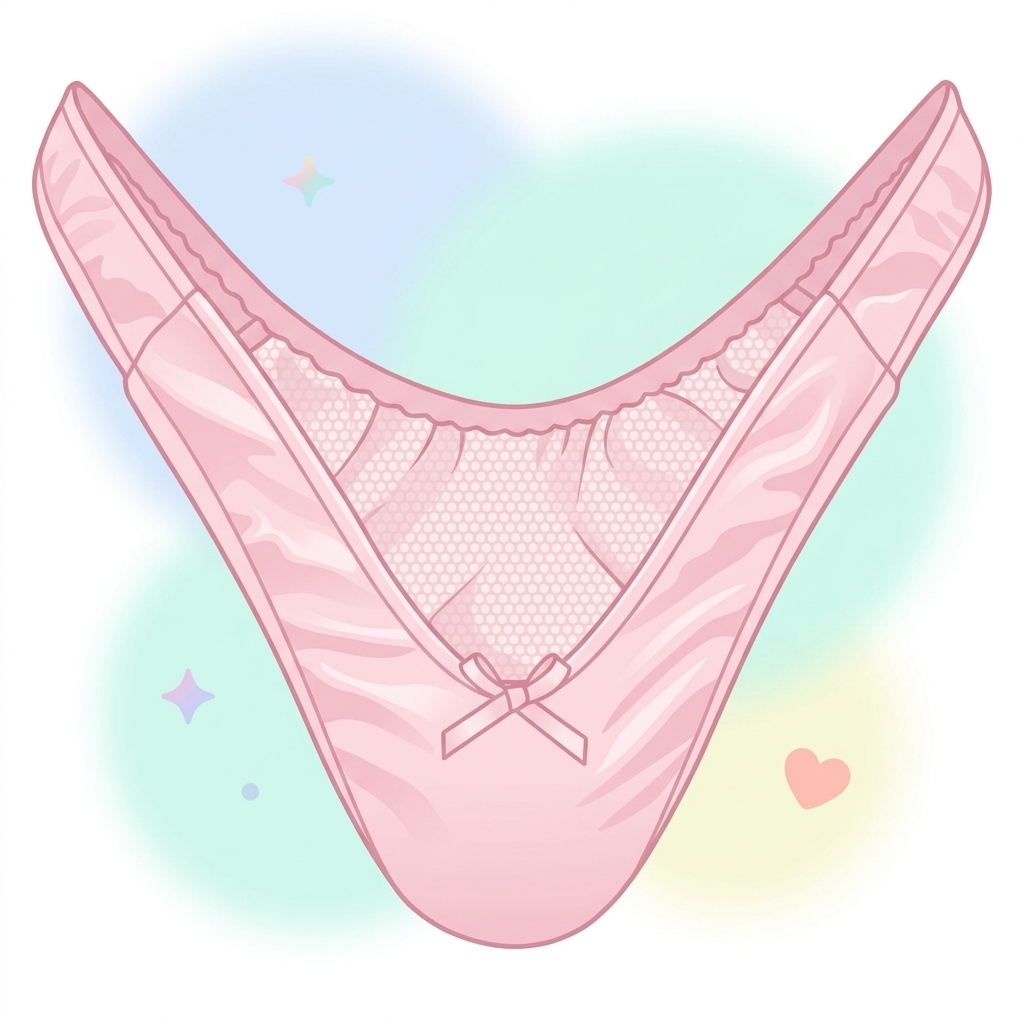 Cute Pink Satin Lingerie Gaff