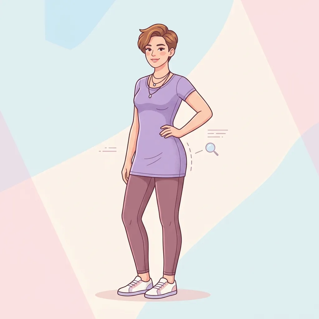 Stylized illustration of tight clothing where tucking is helpful