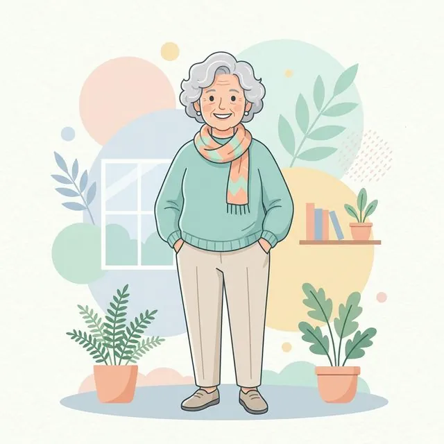 Older transgender person illustration