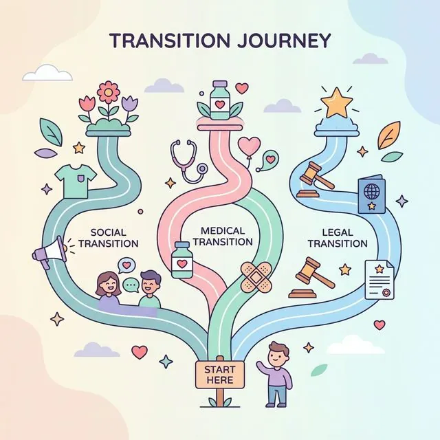 Three paths of transition illustration