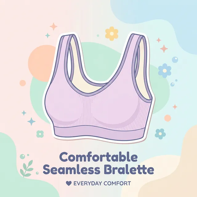 A 2D flat vector illustration of a comfortable bralette
