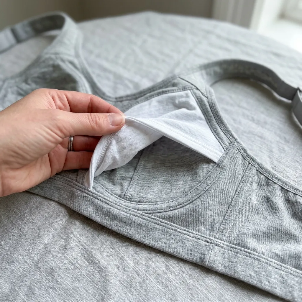 A pocket bra with an inner pocket to hold a breast form