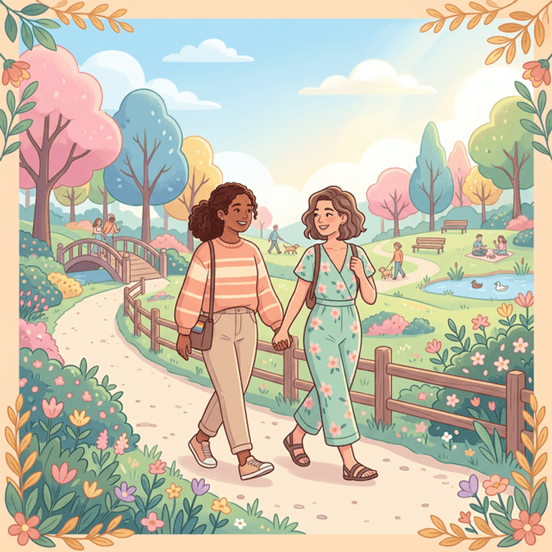 Two women sitting on a park bench in a sunlit city square