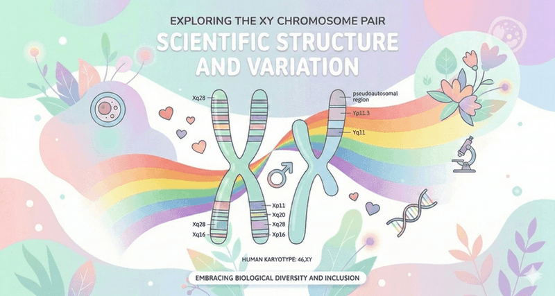 A clean, scientific illustration of the XY chromosome pair