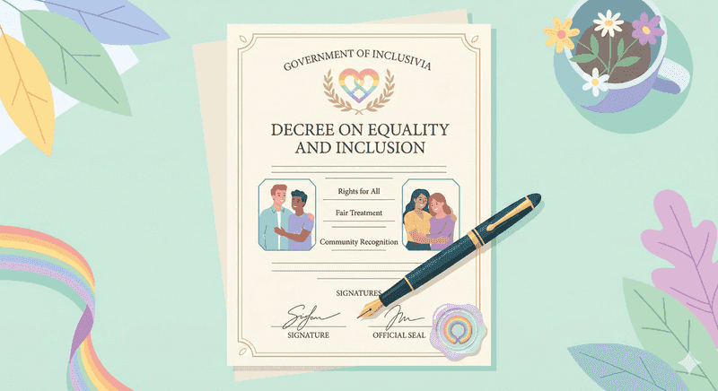 A formal, high-contrast photo of a signed government document