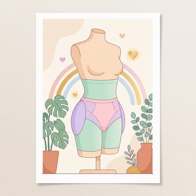 Diagram showing the three layers of shapewear padding