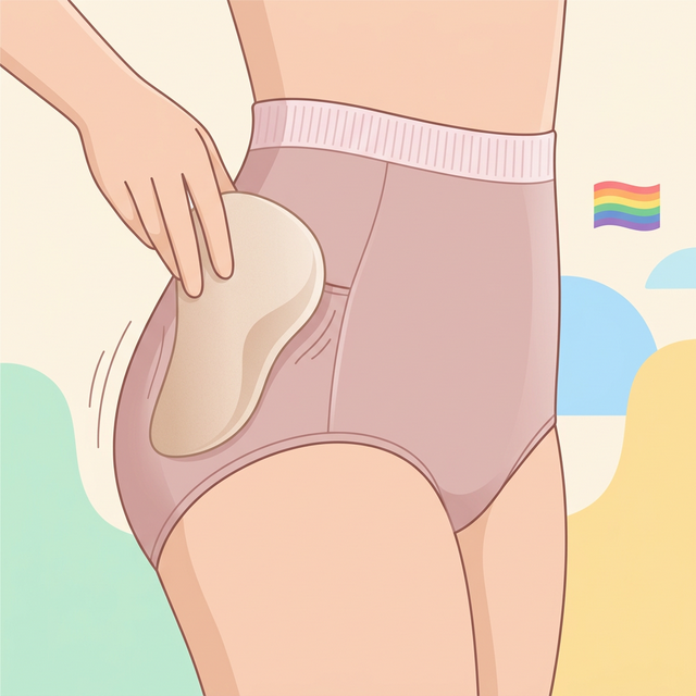 Close-up of a high-waisted shaping brief displaying a foam hip pad